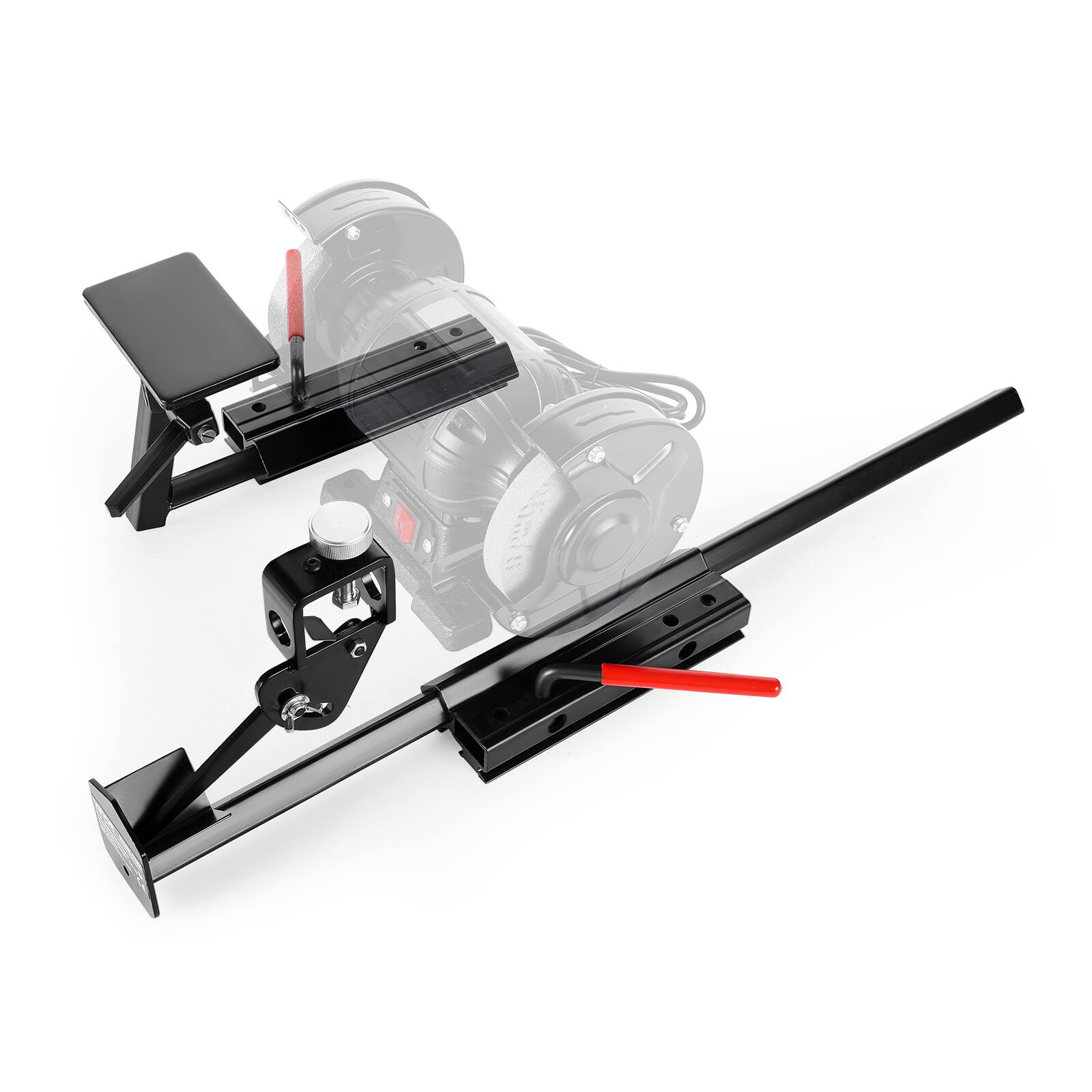 Front. VEVOR - Multi-Grind Sharpening System,Vari-Grind Pro Sharpening Jig Kit for 6"&8"Bench Grinders – with Platform,Long Support Arm - Black.