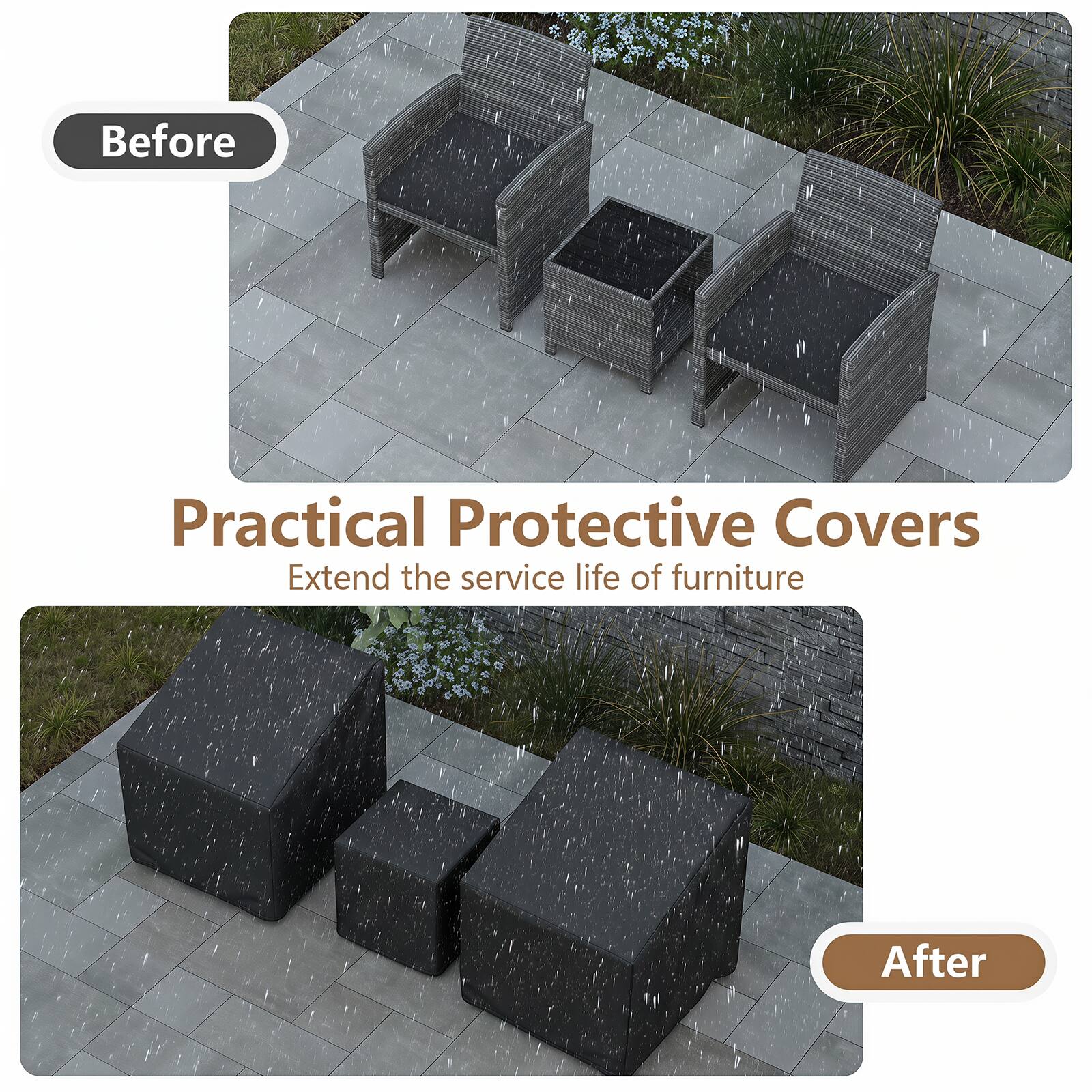 Before

Practical Protective Covers Extend the service life of furniture

After