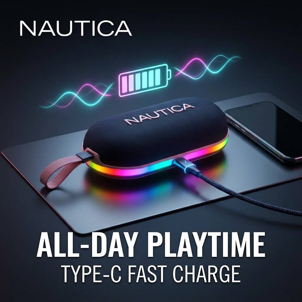 NAUTICA

ALL-DAY PLAYTIME TYPE-C FAST CHARGE