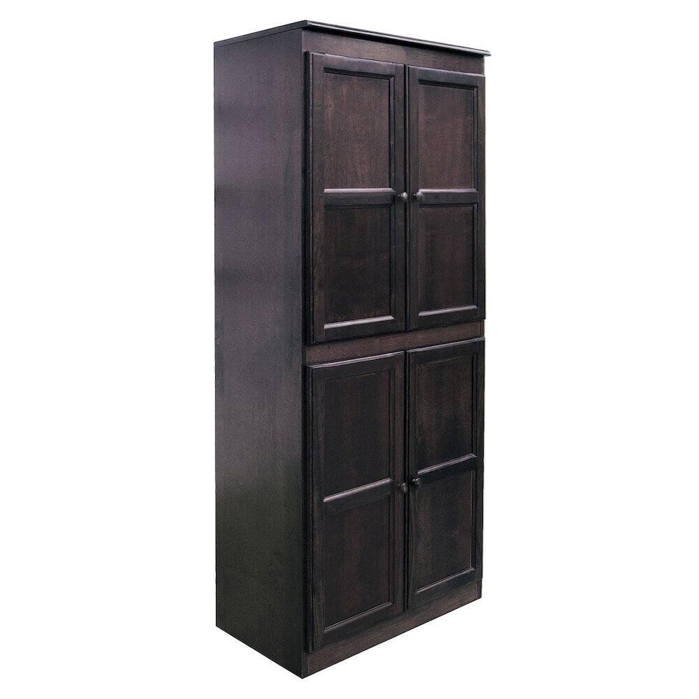 Angle. Concepts in Wood - Multi use Storage Cabinet 5 Shelves Espresso Finish - Brown.
