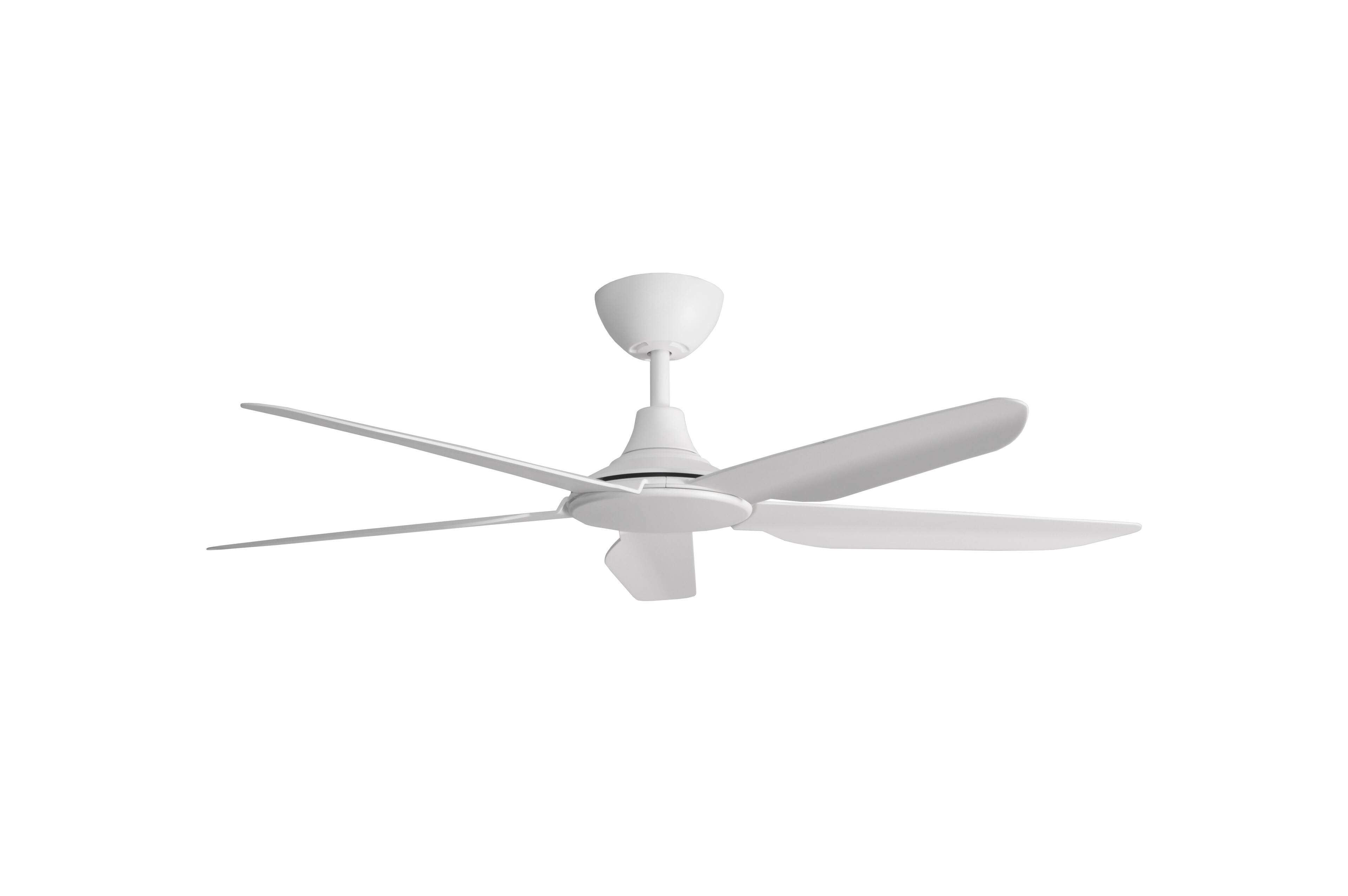 Alt View 4. ENLIGHT - 56" Smart Ceiling Fan, IP66 Outdoor/Coastal, Weather Resist, Efficient + Quiet DC Motor, Reverse Mode, Matter, 5 Blades - White.