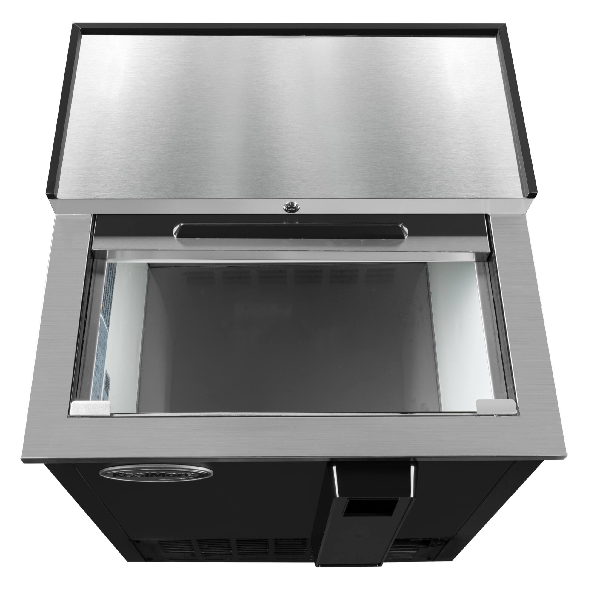 Alt View 5. Koolmore - 25 in. Commercial Bottle Cooler in Black with Built-In Opener, ETL Listed, 5 cu. ft. (KM-BOC25-BK) - Black painted steel.