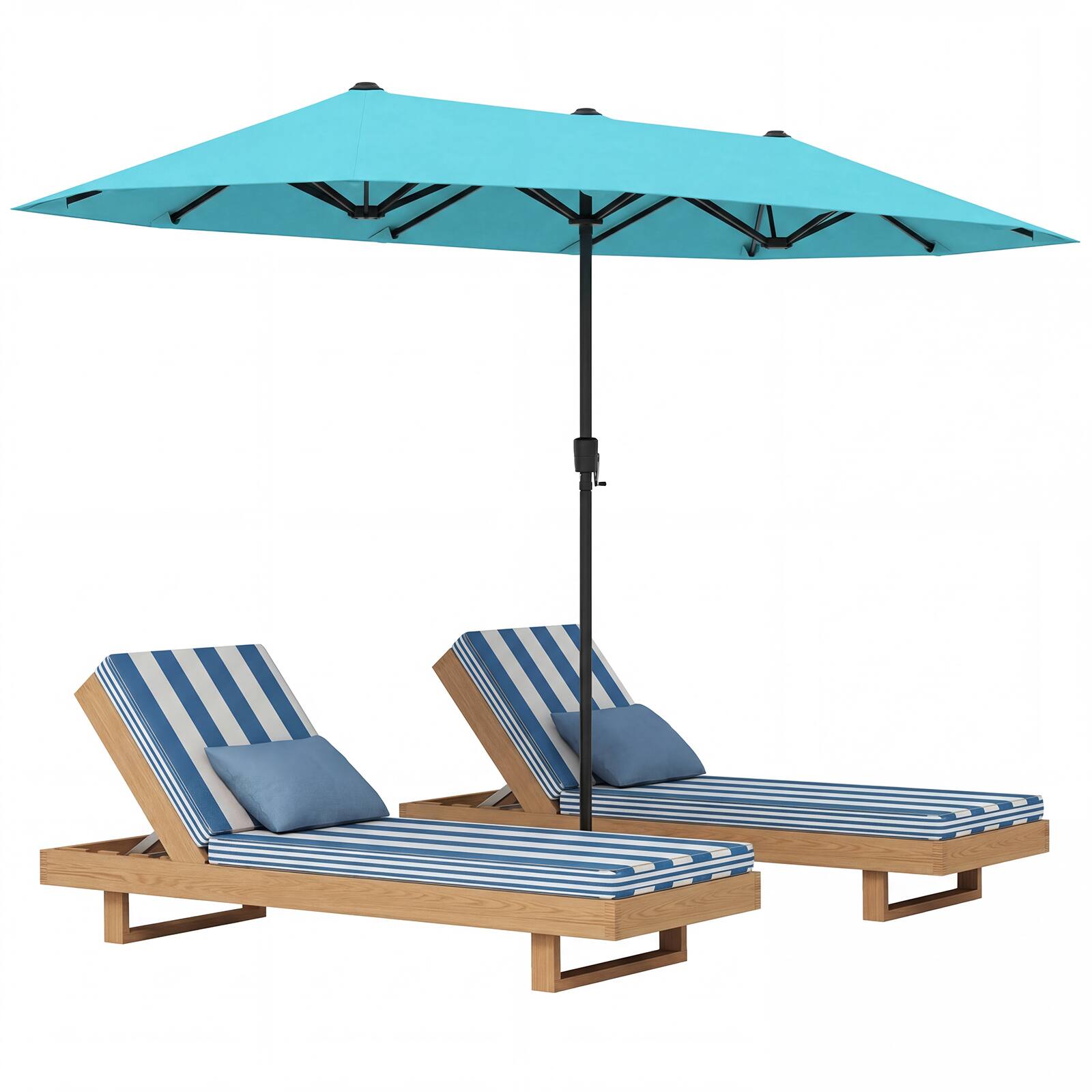 Alt View 9. Gymax - Gymax 13 FT Large Patio Umbrella Patio Double-Sided Table Market Umbrella for Garden Turquoise - Green.