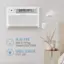 The image features a white air conditioner mounted on a wall. The text on the image reads: "Plug Type: NEMA 6-15P Plug Standard 230V/20AMP Cable Length: 6.5 FT. LCDI."
