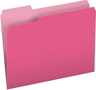 Alt View 7. Pendaflex - Pendaflex Recycled File Folder, 1/3-Cut Tab, Assorted, Letter Size, Pink/Light Pink, 100/Box (152 1/3 PIN) - Pink/Light Pink.