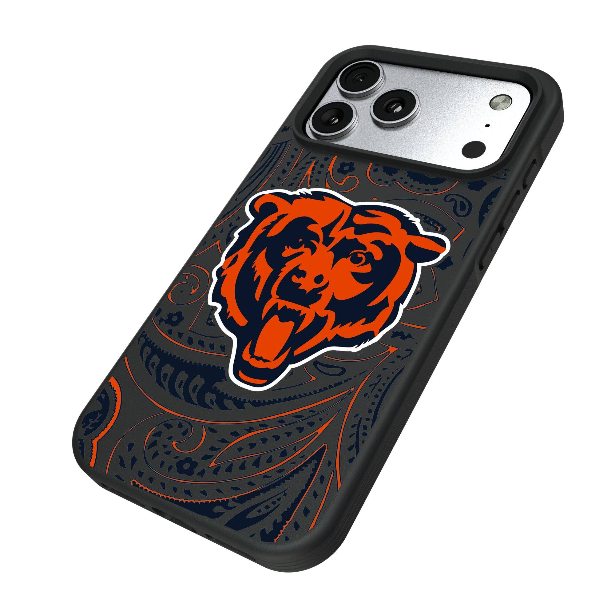 Alt View 1. Keyscaper - Chicago Bears iPhone Paisley Design Bump Case - 15 - Multicolor.