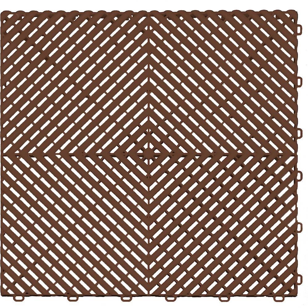 Swisstrax - Ribtrax Floor Tile - Chocolate Brown - Larger Front