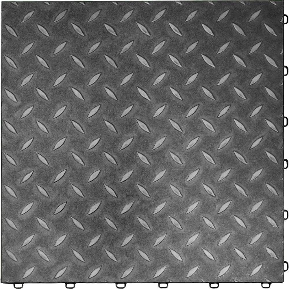 Swisstrax - Vinyltrax Floor Tile - Diamond Plate - Larger Front