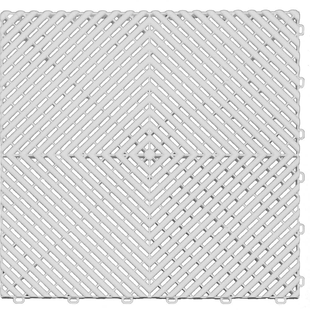 Swisstrax - Ribtrax Floor Tile - Arctic White - Larger Front