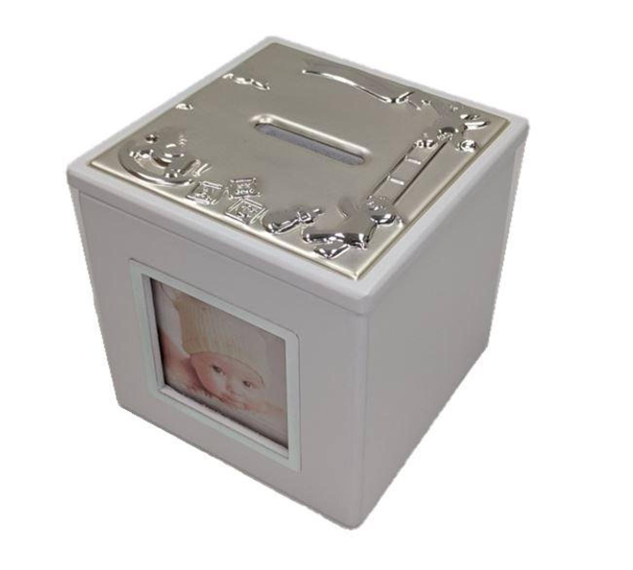 Angle. Jiallo - Photo Block Money Bank - Silver, Multi Color.