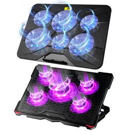 HongFei - S035 Purple Laptop Cooler and 003 Blue Laptop Cooling Pad Set - Black