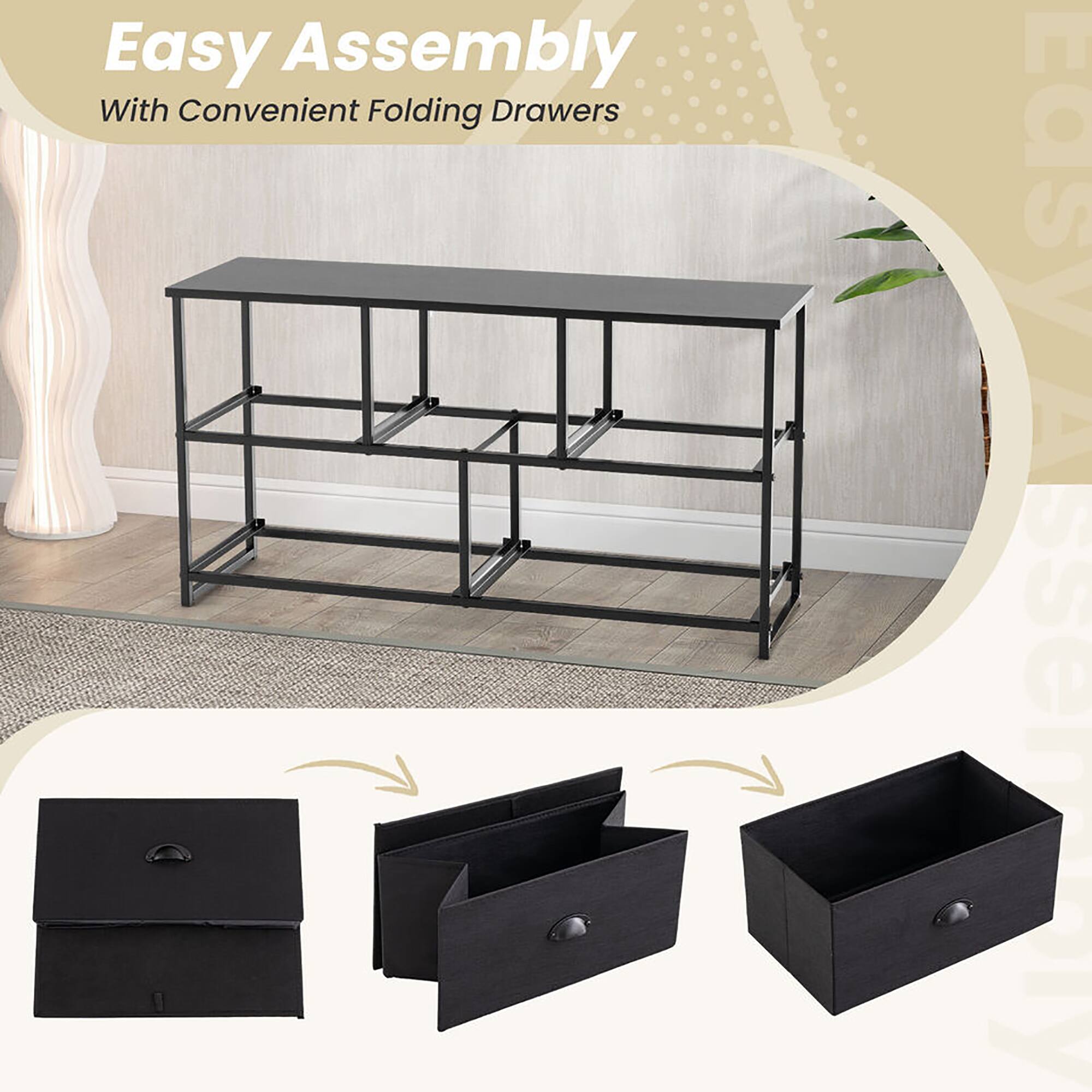 Easy Assembly  
With Convenient Folding Drawers