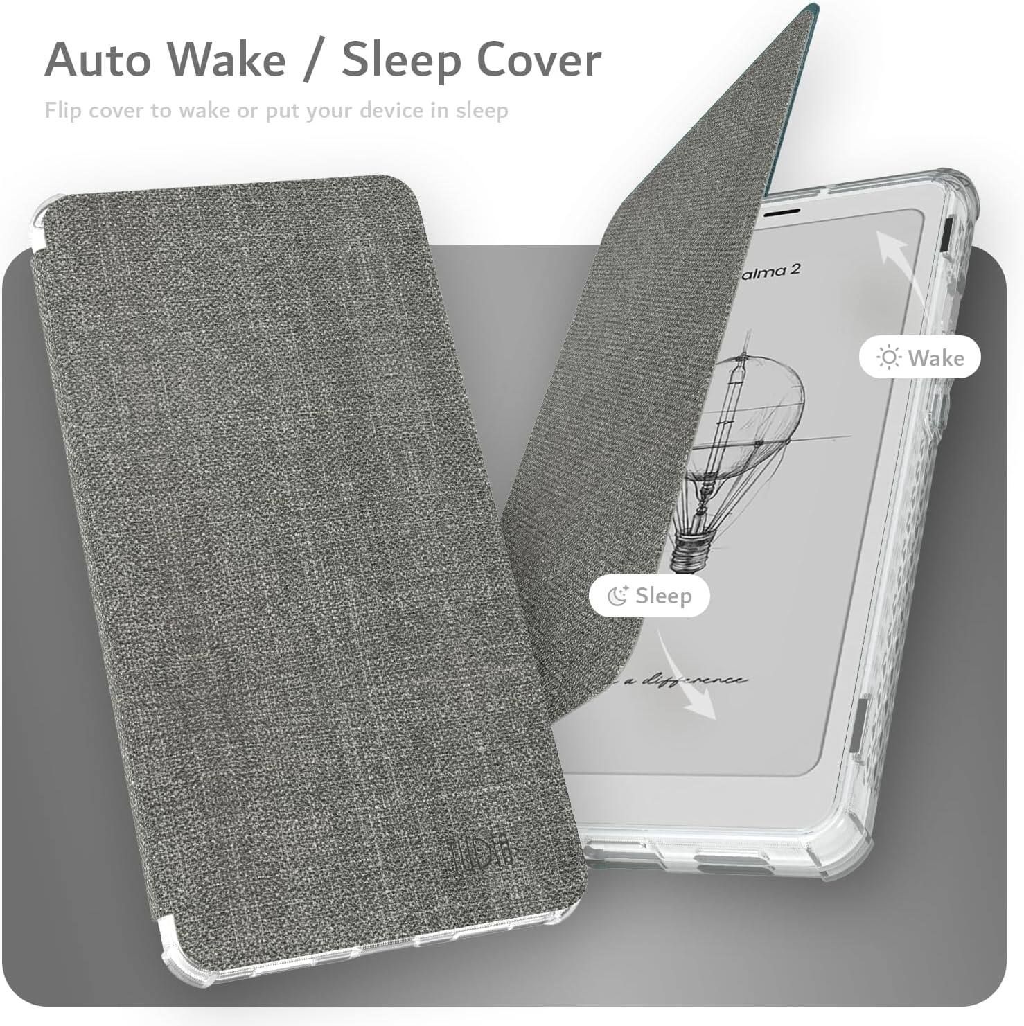 Auto Wake / Sleep Cover  
Flip cover to wake or put your device in sleep  

Wake  
Sleep