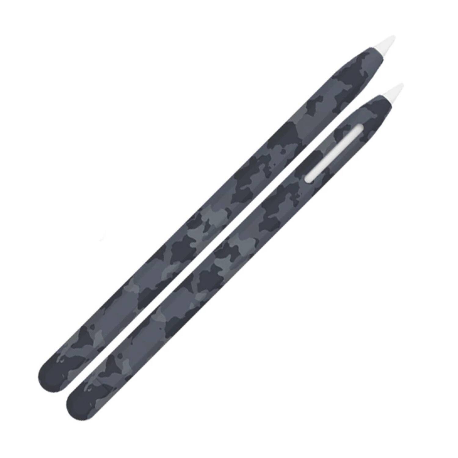 Front. Stock Preferred - Camouflage Silicone Sleeve Soft Grip Skin Cover Case For Apple Pencil 2nd Generation - Grey - Grey.