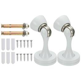 Unique Bargains - 2pcs High-Quality Magnetic Door Stopper with Screws, Wall Protector for Home Office Floor Mounting, Durable & Strong - White