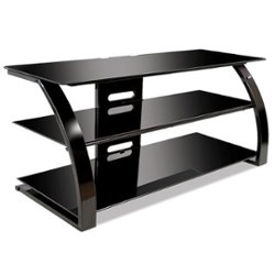 Twin Star Home - 48" TV Stand for TVs up to 46", Black - Black - Front_Zoom