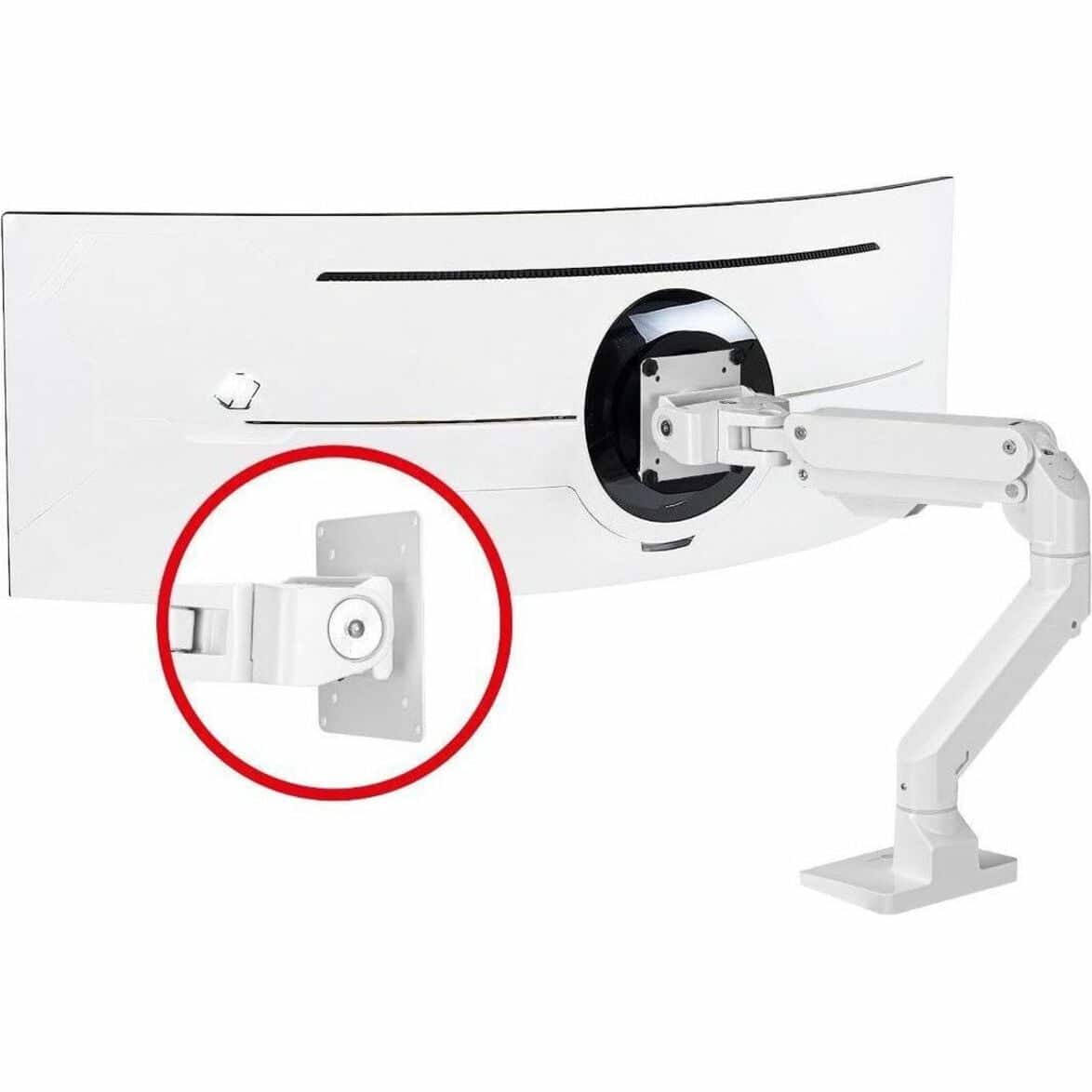 SIIG - Single Heavy Duty 34"-49" Monitor Arm with Easy Top Mounting - Weight Between 22 to 44 lbs - White