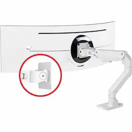 SIIG - Single Heavy Duty 34"-49" Monitor Arm with Easy Top Mounting - Weight Between 22 to 44 lbs - White