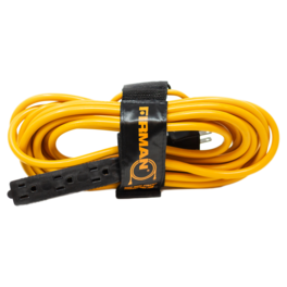 Firman - 25ft Heavy Duty 5-15P to 5-15R Generator Utility Power Cord With Storage Strap - Gold, black