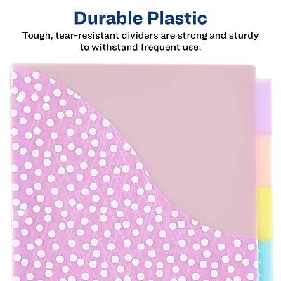 Durable Plastic  
Tough, tear-resistant dividers are strong and sturdy to withstand frequent use.