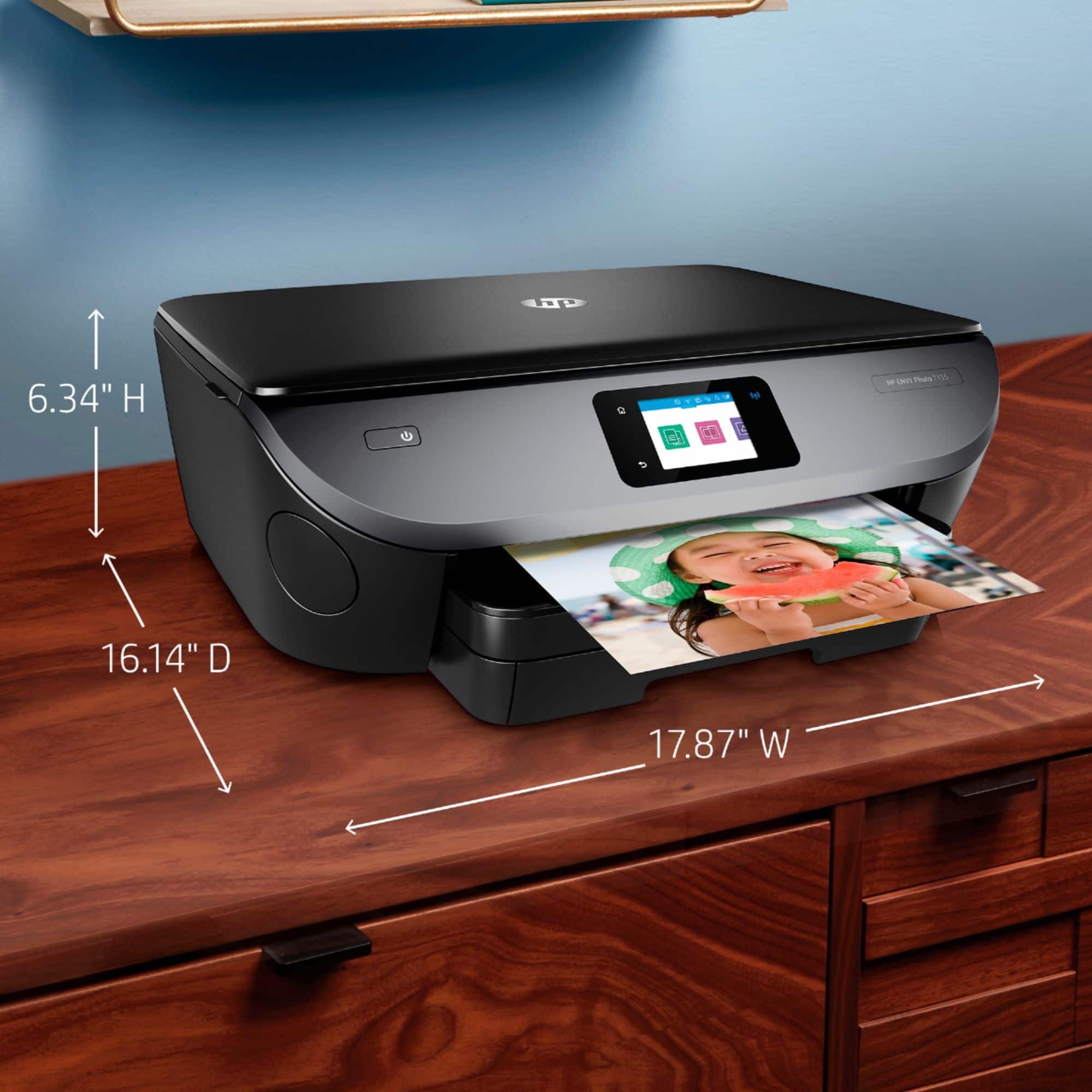 Alt View 1. HP - ENVY Photo 7155 Wireless All-In-One Instant Ink Ready Inkjet Printer with 5 Months Instant Ink Included - Black.
