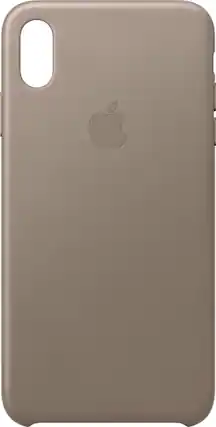 Front. Apple - iPhone® XS Max Leather Case - Taupe.
