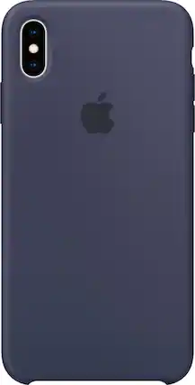 Front. Apple - iPhone® XS Max Silicone Case - Midnight Blue.