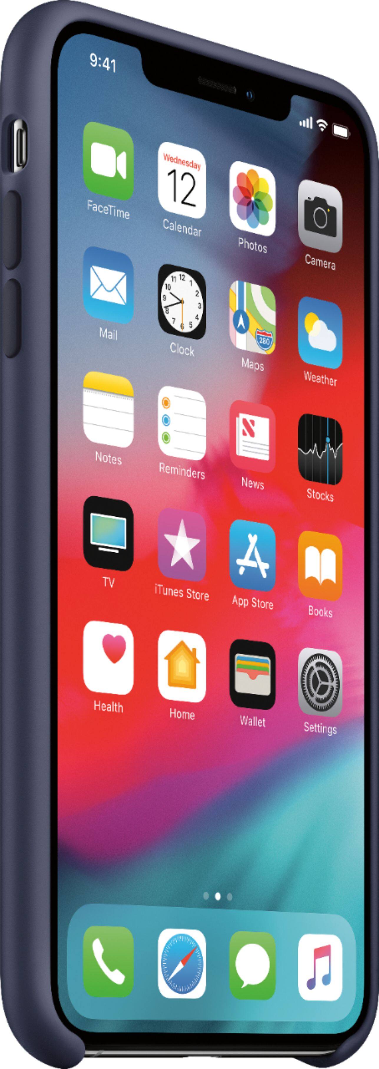 Alt View 12. Apple - iPhone® XS Max Silicone Case - Midnight Blue.