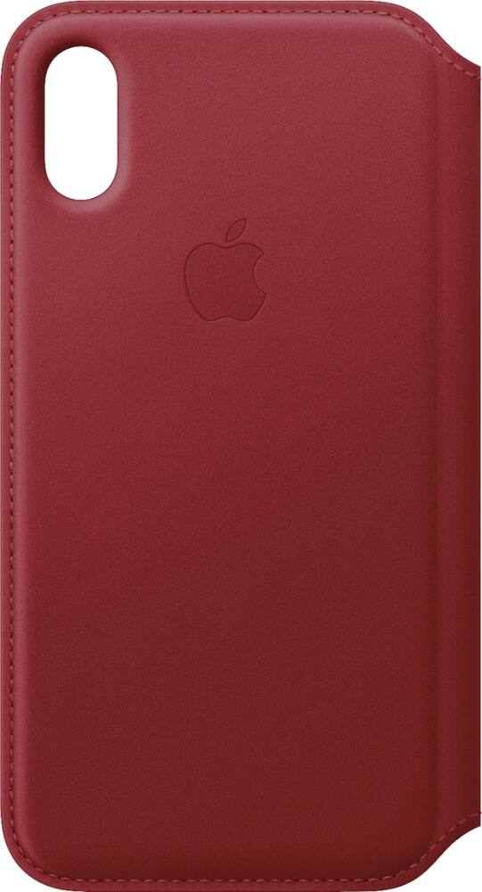 apple - iphone xs leather folio - (product)red apple - iphone xs leather folio - (product)red