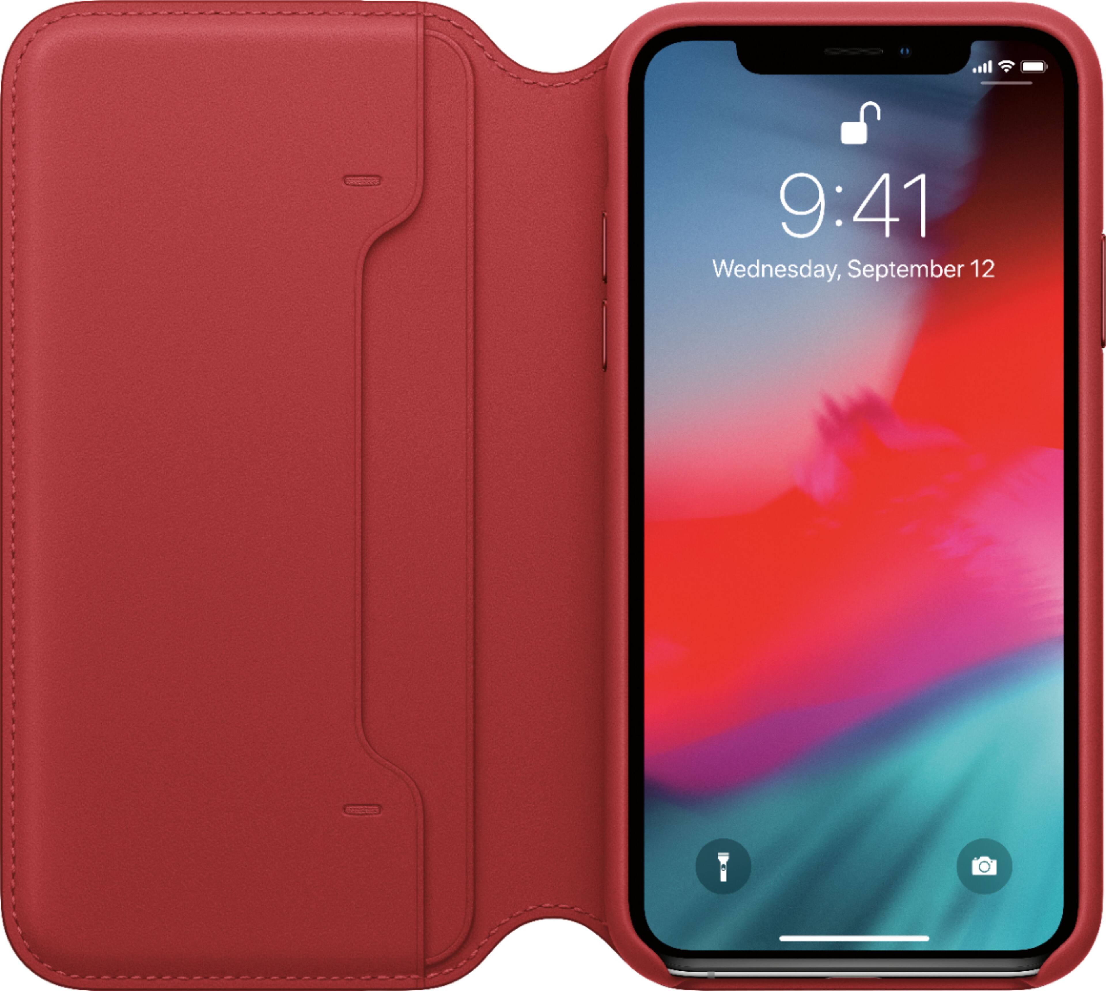 Alt View 2. Apple - iPhone® XS Leather Folio - (PRODUCT)RED.