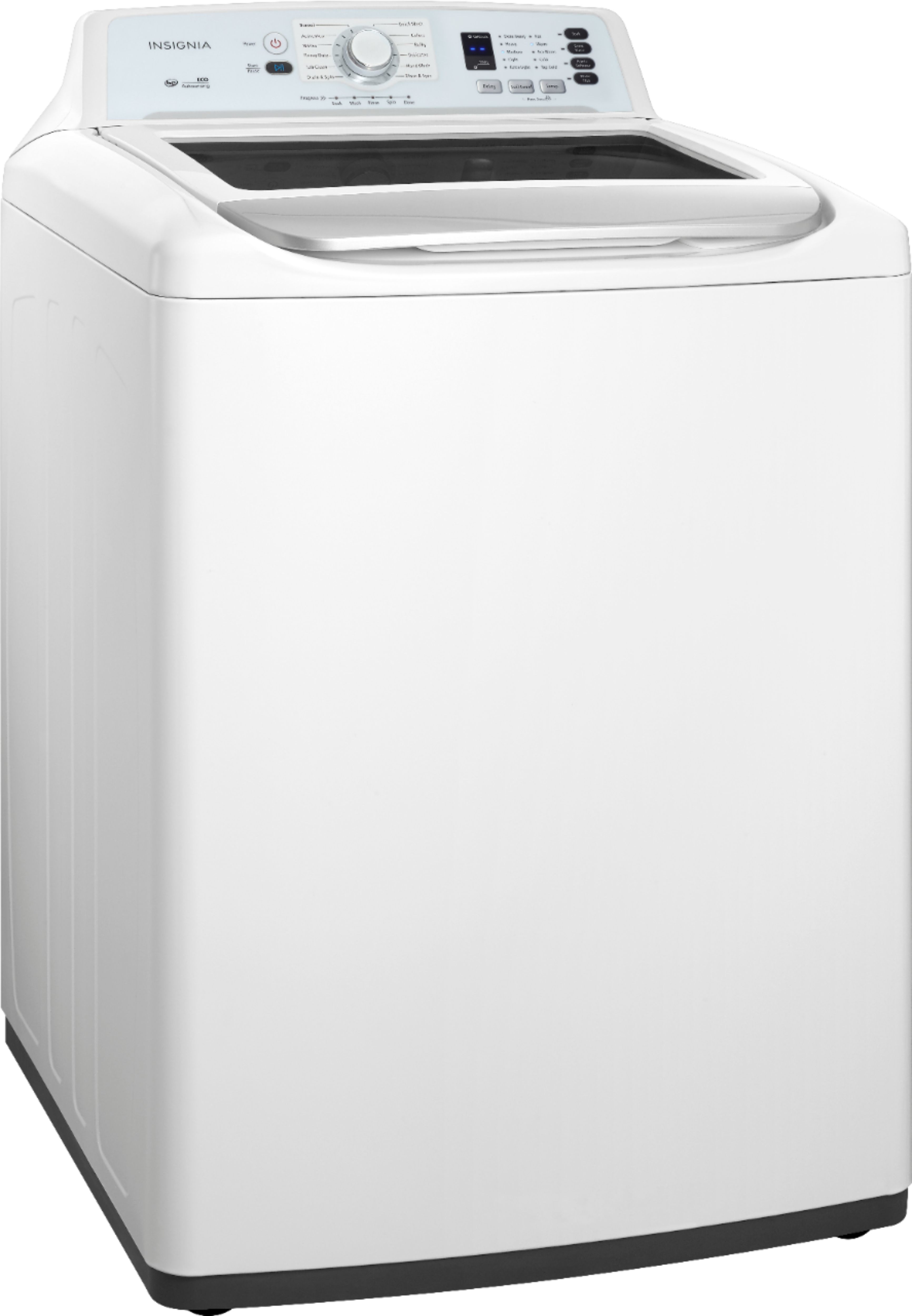 Angle View: Insignia™ - 4.1 Cu. Ft. High Efficiency Top Load Washer - White