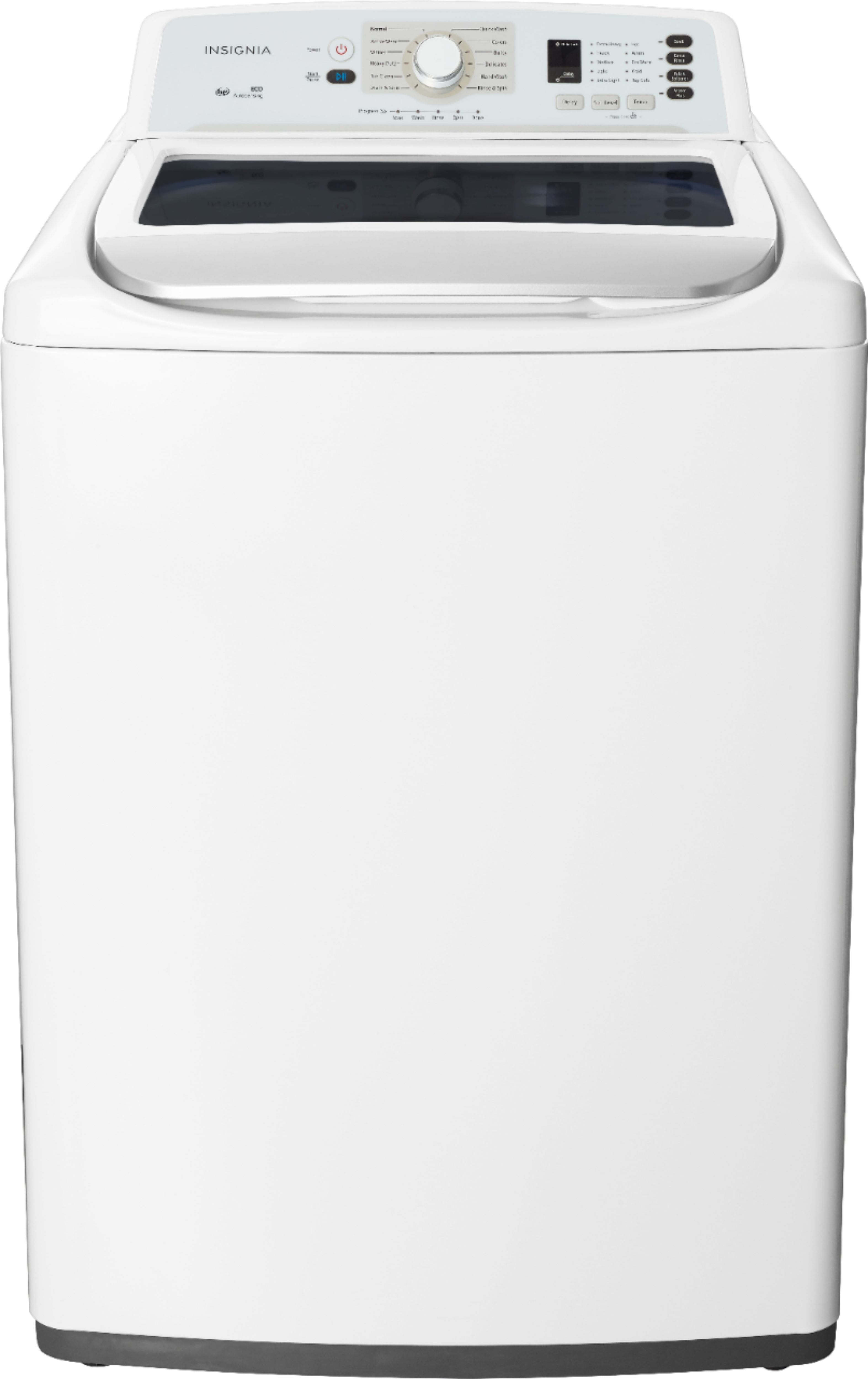 Front. Insignia™ - 4.1 Cu. Ft. High Efficiency Top Load Washer - White.