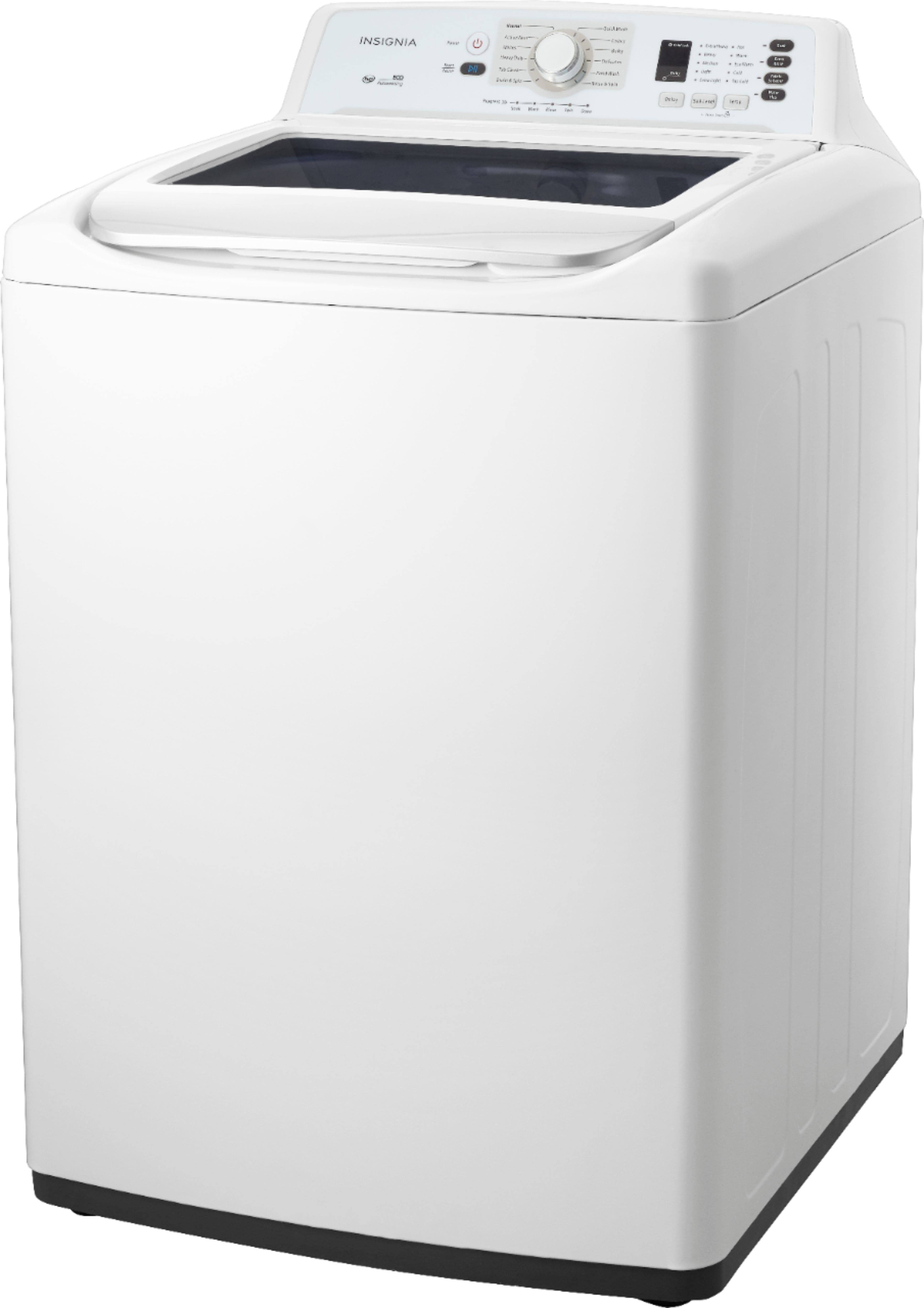 Left. Insignia™ - 4.1 Cu. Ft. High Efficiency Top Load Washer - White.