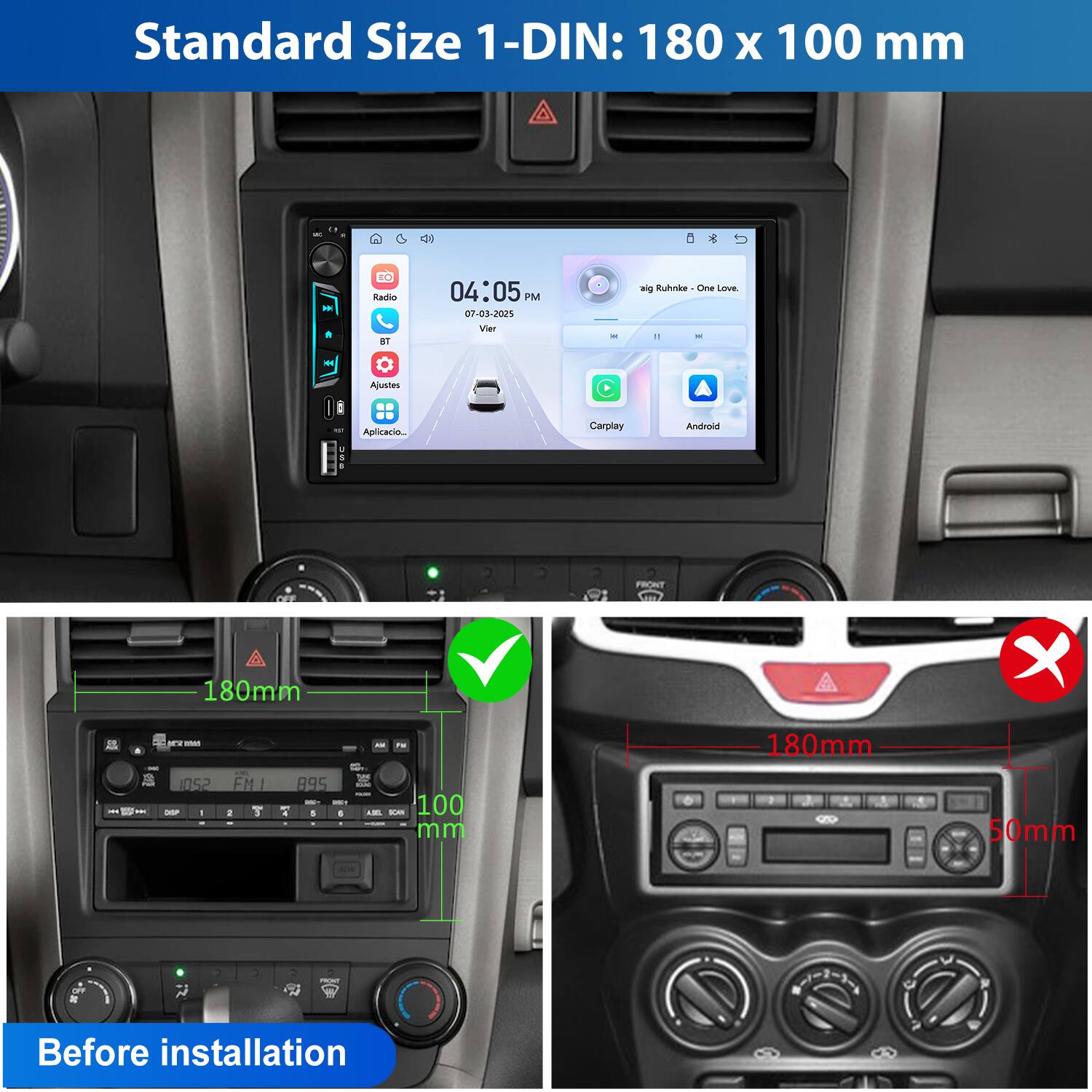Junsun Wireless carplay Android Auto Universal Car Stereo Radio
