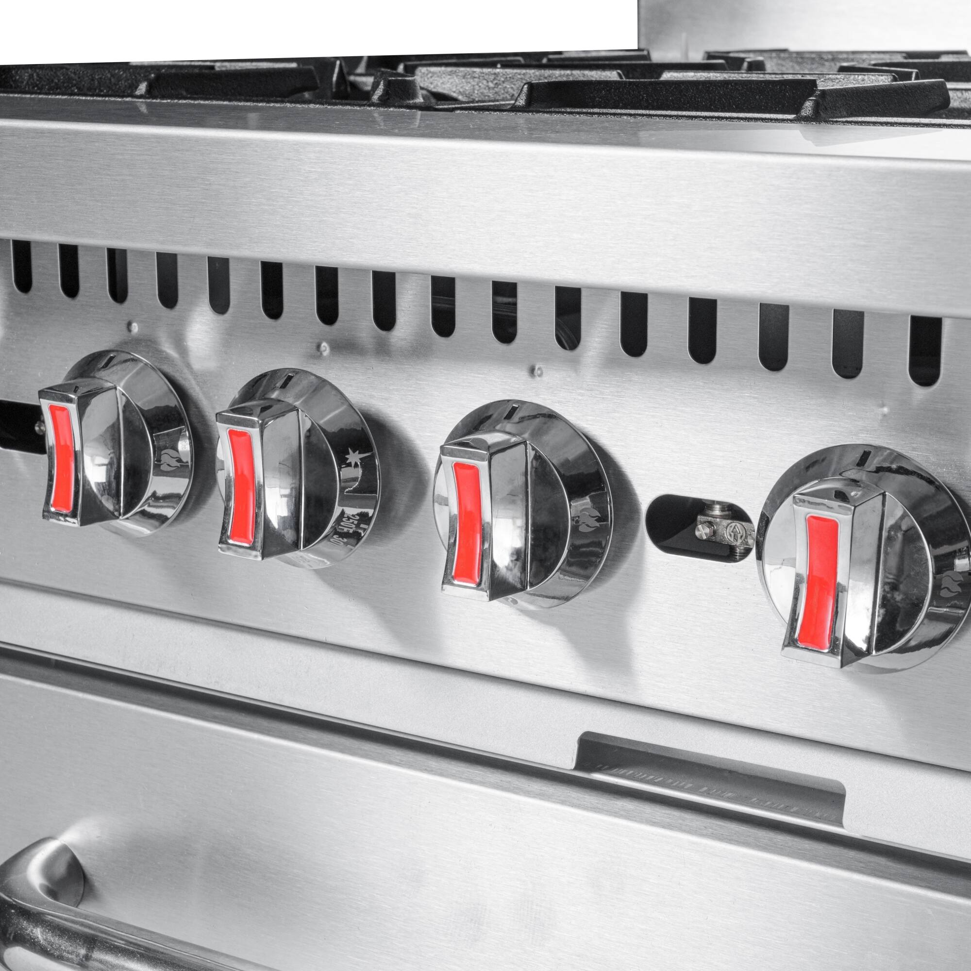 Alt View 5. Koolmore - 36 in. 6 Burner Commercial Natural Gas Range in Stainless-Steel (KM-CR36-NG) - Stainless Steel.
