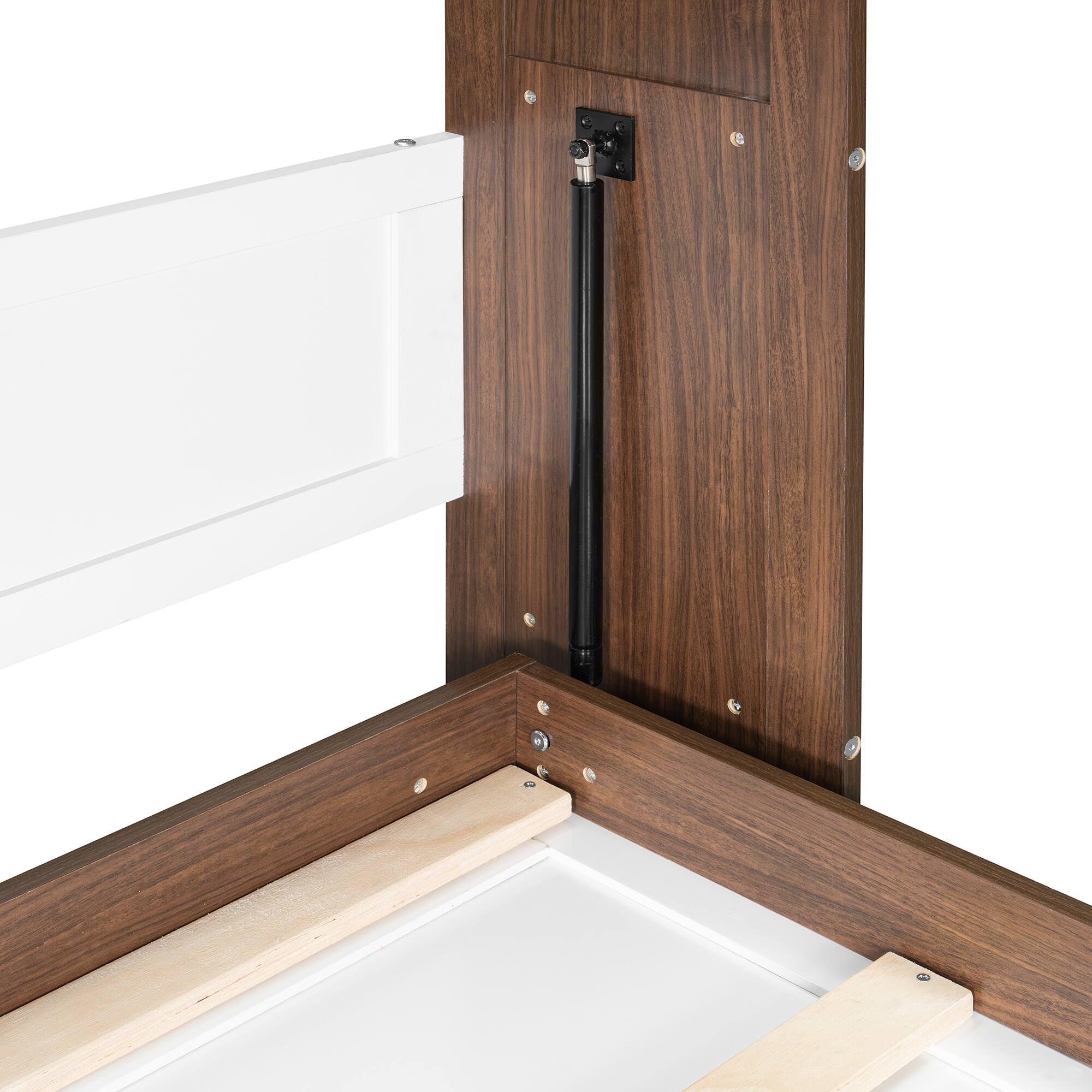 Alt View 5. Anysun - Full Size Murphy Bed with Foldable Desk – Space Saving Wall Bed - White.