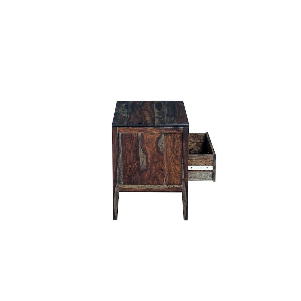 Alt View 5. Porter Designs - Fall River Solid Sheesham Wood Nightstand, Gray - Gray.