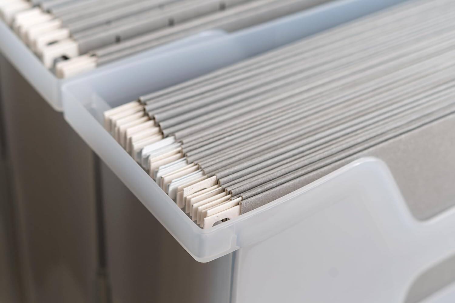 Alt View 5. IRIS USA - IRIS Small Portable Desktop File Box with Open Top, Letter Size, Clear.
