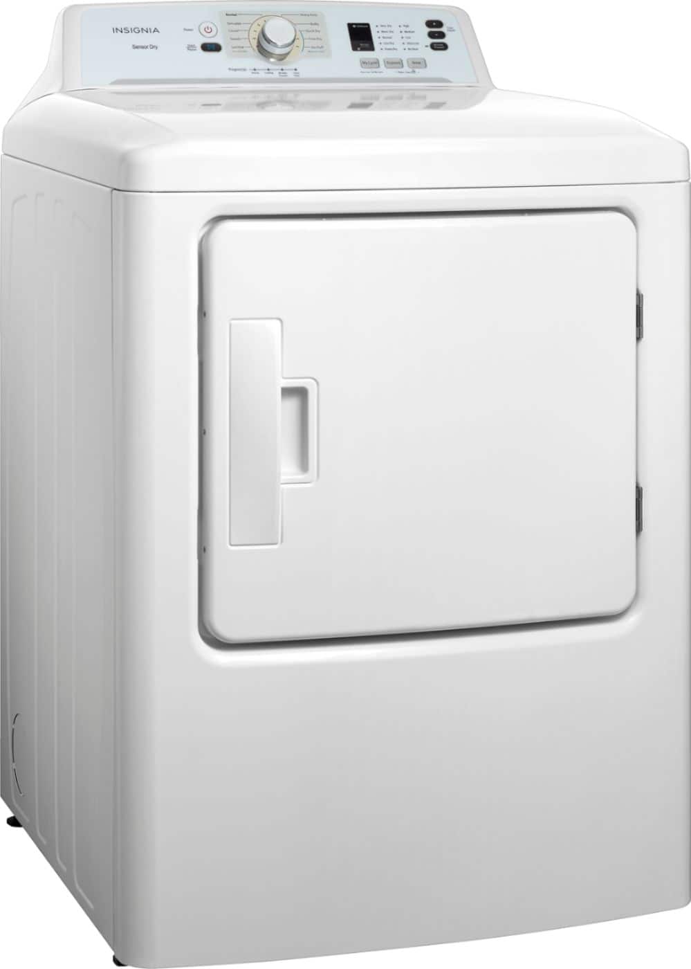 Angle. Insignia™ - 6.7 Cu. Ft. Electric Dryer with Sensor Dry and My Cycle Memory - White.