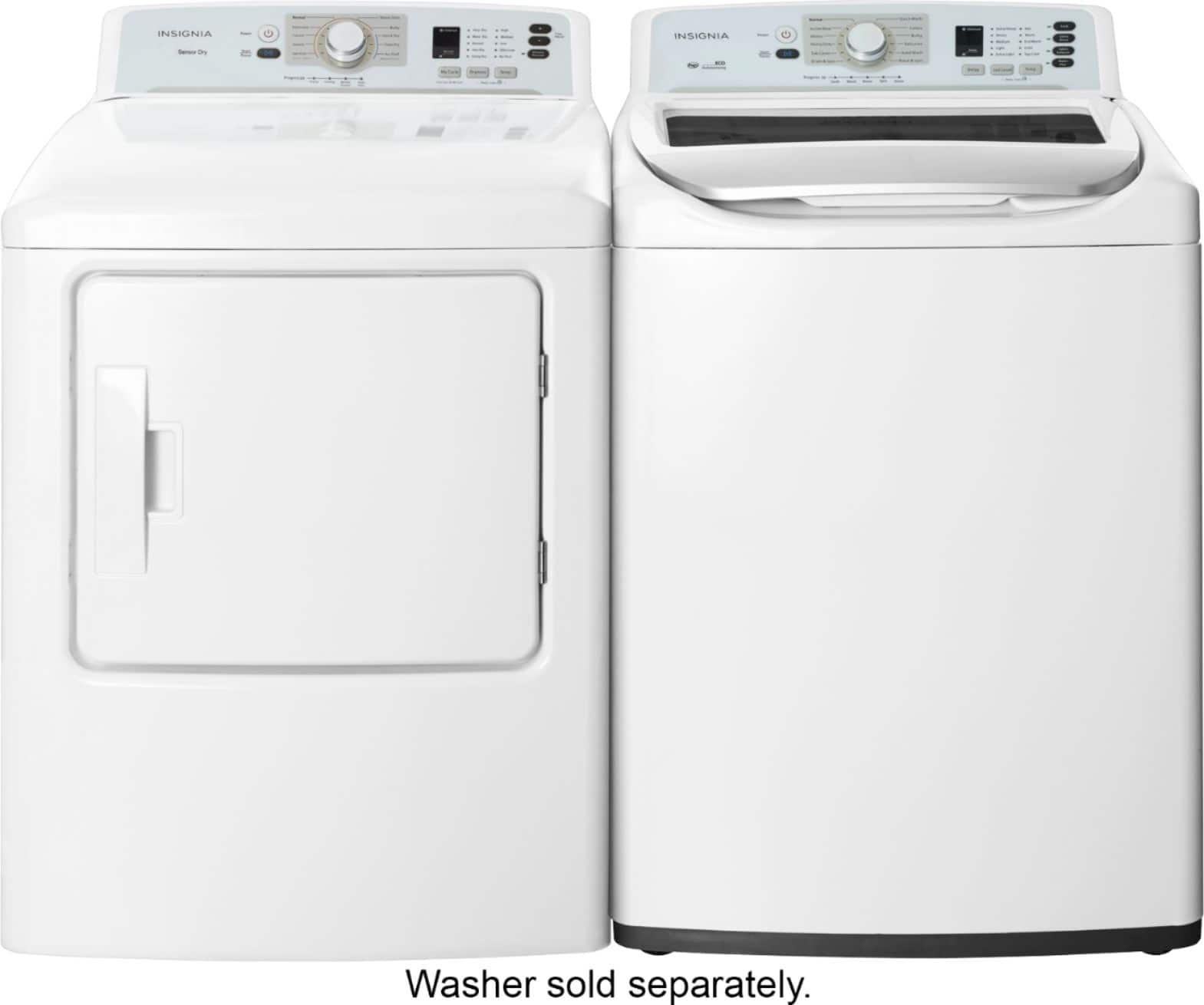 Alt View 12. Insignia™ - 6.7 Cu. Ft. Electric Dryer with Sensor Dry and My Cycle Memory - White.