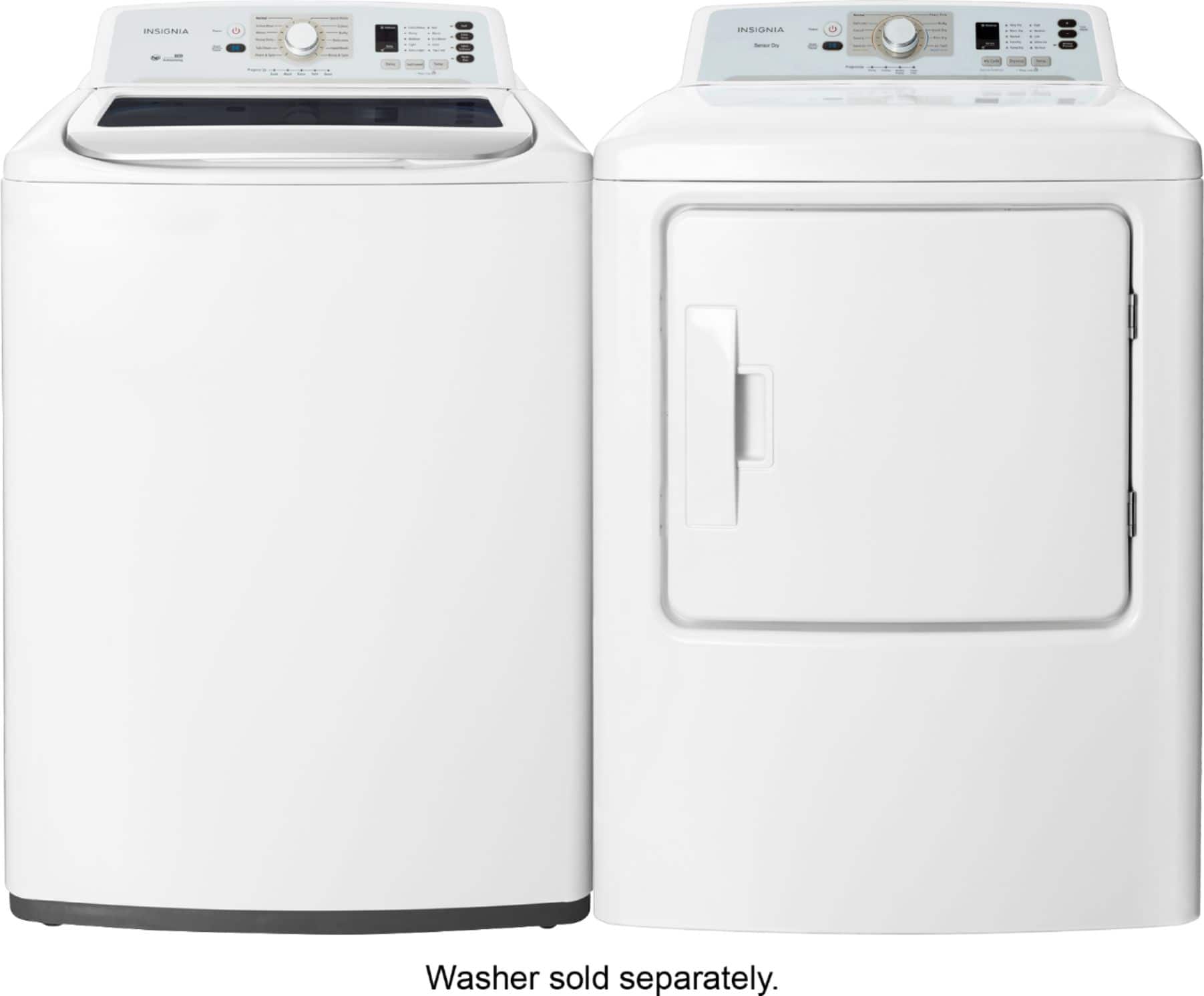 Alt View 14. Insignia™ - 6.7 Cu. Ft. Electric Dryer with Sensor Dry and My Cycle Memory - White.