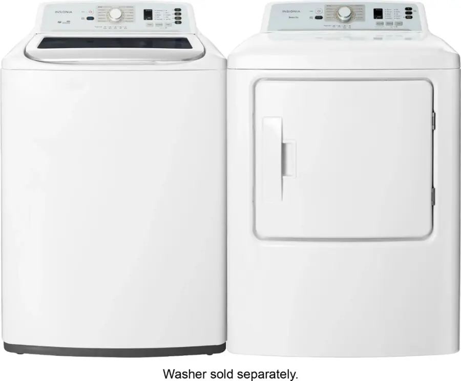 Alt View 14. Insignia™ - 6.7 Cu. Ft. Electric Dryer with Sensor Dry and My Cycle Memory - White.