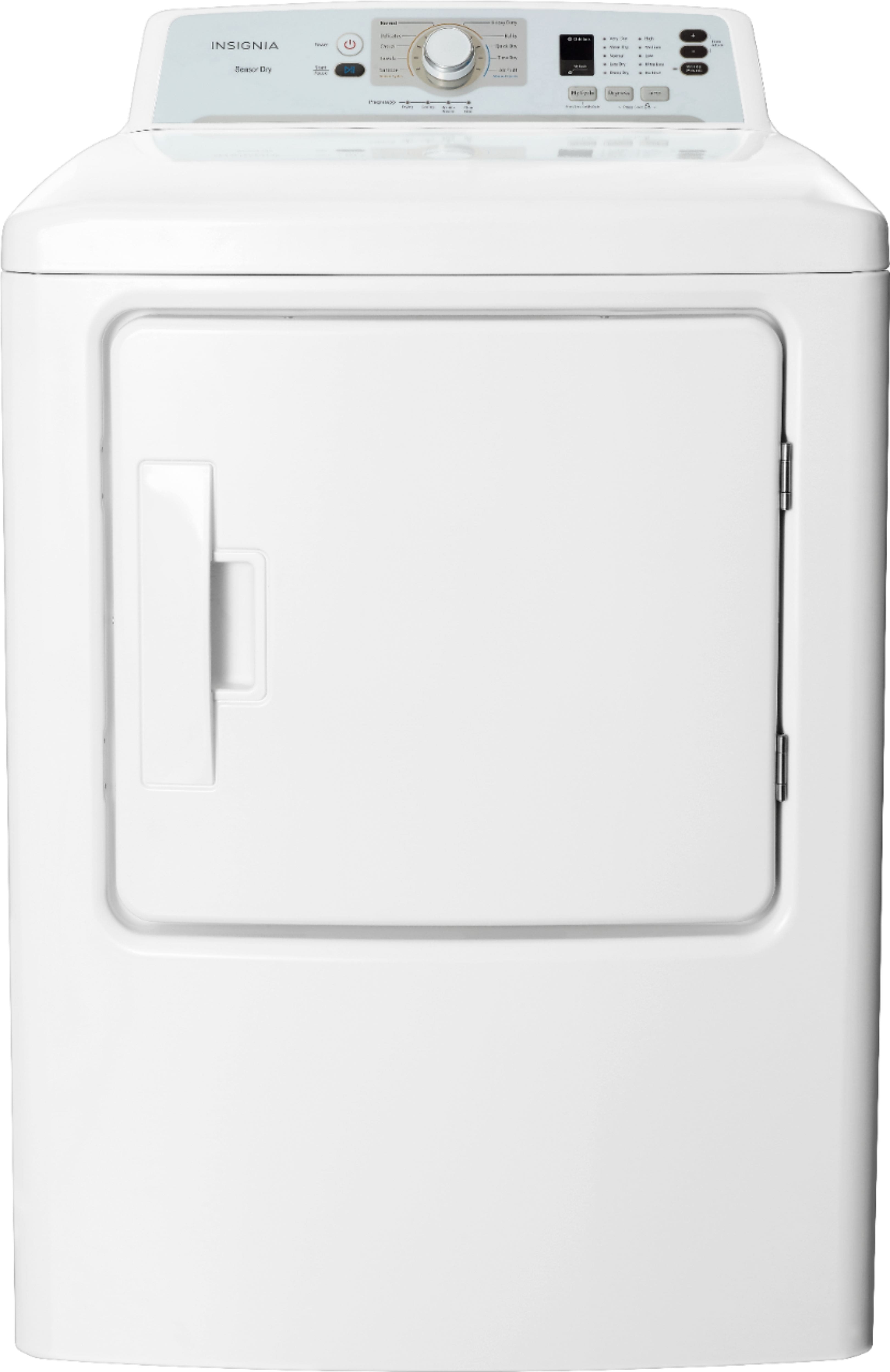 Insignia™ - 6.7 Cu. Ft. Gas Dryer with Sensor Dry and My Cycle Memory - White - Front_Zoom