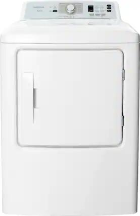 Front. Insignia™ - 6.7 Cu. Ft. Gas Dryer with Sensor Dry and My Cycle Memory - White.