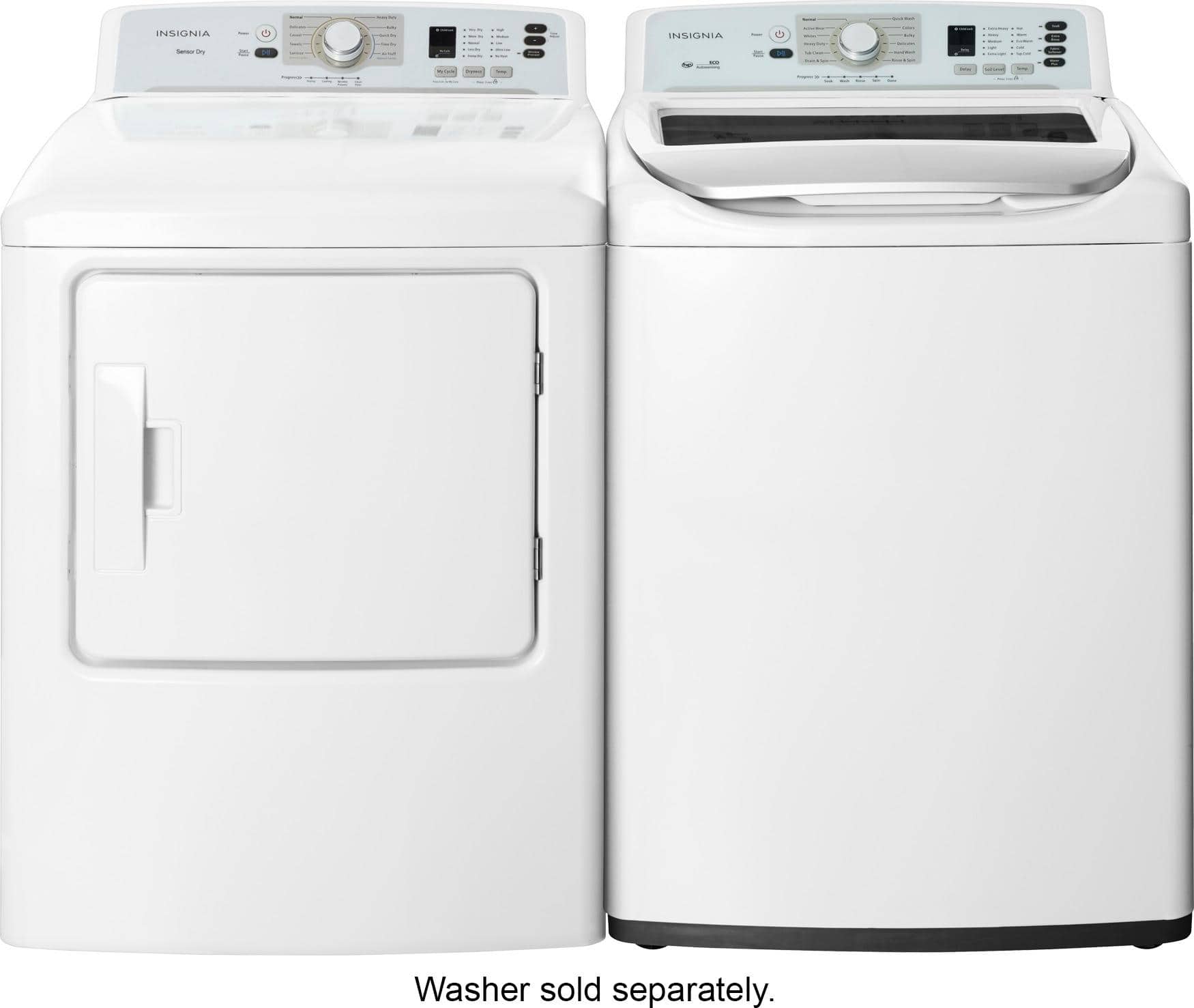 Alt View 11. Insignia™ - 6.7 Cu. Ft. Gas Dryer with Sensor Dry and My Cycle Memory - White.