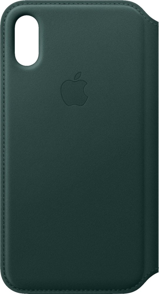 apple - iphone xs leather folio - forest green