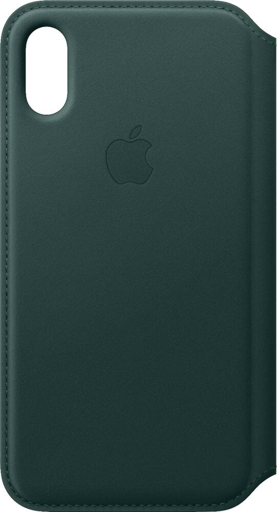 apple - iphone xs leather folio - forest green apple - iphone xs leather folio - forest green