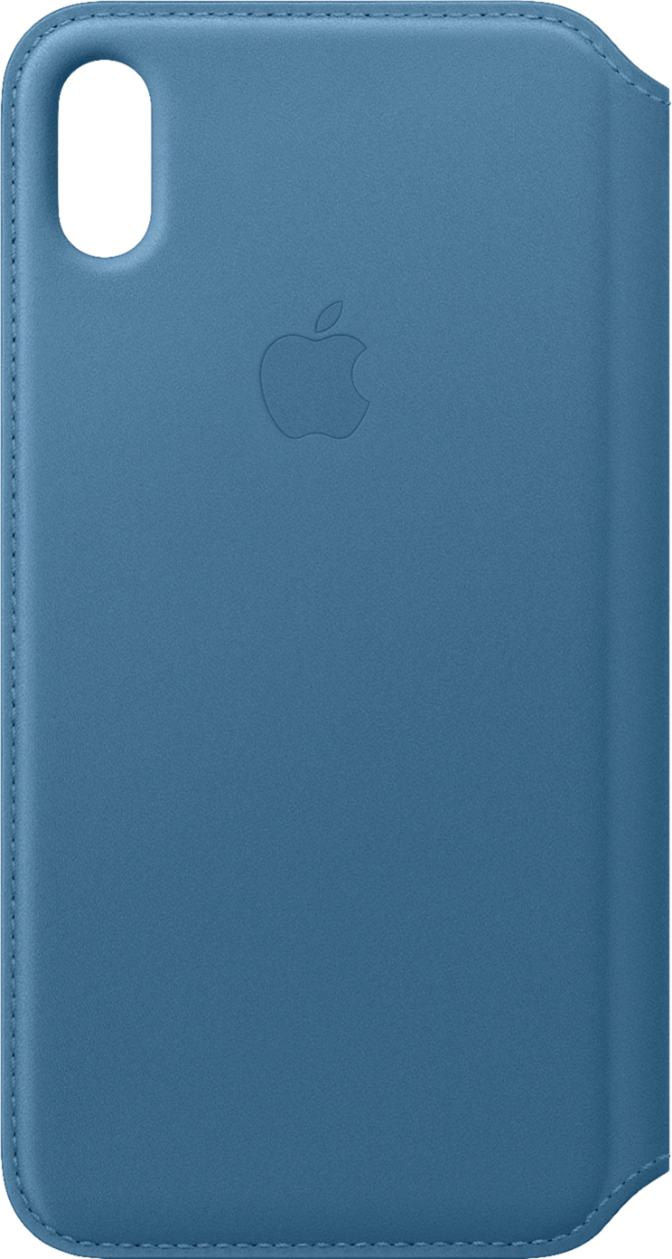 Best Buy: Apple iPhone® XS Max Leather Folio Cape Cod Blue MRX52ZM/A