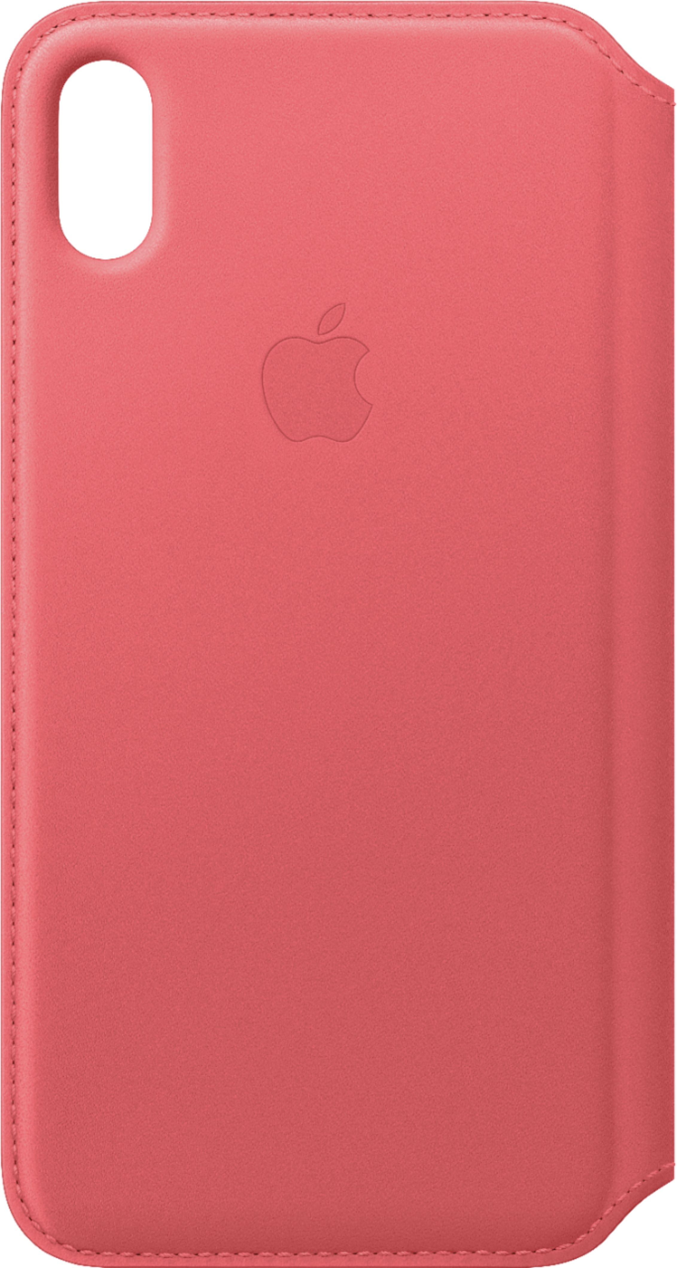 Apple Iphone Xs Max Leather Folio Peony Pink Mrx62zm A Best Buy