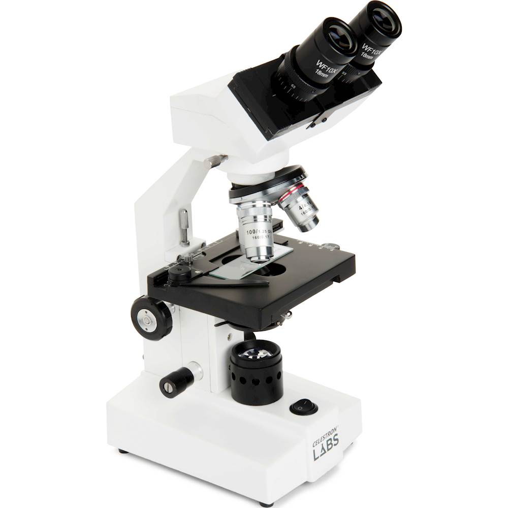 Angle View: Bresser - Erudit Basic Bino Compound Microscope - White/Black